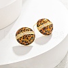 Brass Micro Pave Cubic Zirconia Leopard Stud Earrings EJEW-U055-13B-G-1