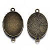 Tibetan Style Oval Alloy Cabochon Connector Settings X-TIBE-Q038-002B-AB-NR-1
