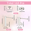 SUNNYCLUE 80Pcs 2 Size Rectangle 304 Stainless Steel Stud Earring Findings STAS-SC0008-55-2