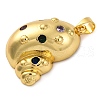 Brass Micro Pave Cubic Zirconia Pendants KK-K339-11G-02-2