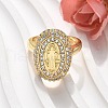 Brass Micro Pave Clear Cubic Zirconia Cuff Rings for Women RJEW-C126-16G-2