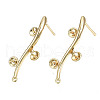 Brass Stud Earring Findings KK-T062-66G-A-NF-1