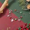 Christmas Tree & Santa Claus Alloy Enamel & Acrylic Charm Bracelet BJEW-JB09301-2