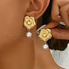 Stainless Steel Flower Dangle Stud Earrings EQ2548-3-1