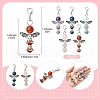 20Pcs 5 Styles Angel Natural Carnelian & Rose Quartz & Quartz & Lapis Lazuli & Amethyst Pendant Decorations HJEW-FS00014-4