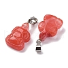 Cherry Quartz Glass Pendants G-B127-06P-04-3