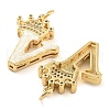 Brass Micro Pave Clear Cubic Zirconia Pendants KK-G498-01V-02-2