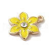 Flower Alloy Enamel Pendants ENAM-A007-06KCG-04-2