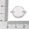Brass Pave Shell Flat Round Connector Charms KK-Q816-06P-3