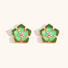 304 Stainless Steel Enamel Stud Earrings FS-WGE828E-08-1