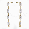 Brass Clear Cubic Zirconia Stud Earring Findings X-KK-N232-13-NF-3
