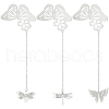 SUNNYCLUE 3Pcs 3 Styles Butterfly & Butterfly & Dragonfly Filigree Brass Bookmark with Chains AJEW-SC0002-93P-1