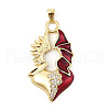 Brass Micro Pave Cubic Zirconia Pendants KK-P300-07G-1