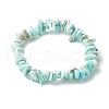 Natural Flower Amazonite Chip Beads Stretch Bracelet for Women BJEW-AL00003-21-1
