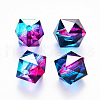 Two Tone Transparent Spray Painted Acrylic Beads ACRP-T005-26R-1