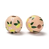 Spray Painted Natural Wood Beads WOOD-C007-01-2