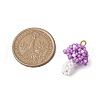 Seed Beads Beaded Charms PALLOY-MZ00339-04-2