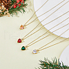 FIBLOOM 4Pcs 4 Colors Brass Micro Pave Cubic Zirconia Heart Pendant Necklaces Set NJEW-FI0001-58-4