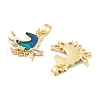 Brass Enamel Micro Pave Cubic Zirconia Pendants KK-M325-04G-3