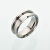Non-Tarnish 201 Stainless Steel Grooved Finger Ring Settings MAK-I017-01B-S-1