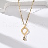 304 Stainless Steel Crystal Rhinestone Geometric Pendant Cable Chain Necklaces NJEW-Z073-01G-01-1