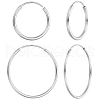 Beebeecraft 2 Pairs 2 Styles 925 Sterling Silver Hoop Earrings STER-BBC0007-26-1