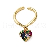 Brass Micro Pave Cubic Zirconia Open Cuff Rings for Women RJEW-U057-22B-G-4