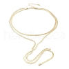 Brass Flat Snake Chains Double Layered Necklaces NJEW-P289-08G-2
