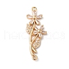 Brass Micro Pave Clear Cubic Zirconia Pendants KK-C062-095G-1