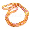 Full Rainbow Plated Electroplate Transparent Glass Beads Strands EGLA-G037-06A-FR02-2