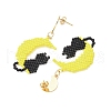 Glass Seed Beads Dangle Stud Earrings EJEW-MZ00411-3