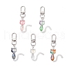5Pcs Cat Glass Pendants Decorations HJEW-JM03408-2