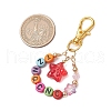 Acrylic Letter and Glass Starfish Pendant Decorations HJEW-JM03013-3