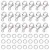 SUNNYCLUE 120Pcs 304 Stainless Steel Lobster Claw Clasps with 120Pcs Open Jump Rings STAS-SC0004-90-1