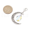 Alloy Moon & Glass Pendant Decorations HJEW-JM02689-02-3