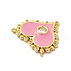 Rack Plating Brass Micro Pave Clear Cubic Zirconia Connector Charms KK-P230-05G-4