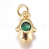 Brass Micro Pave Cubic Zirconia Charms ZIRC-G168-57G-2
