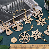 Gorgecraft 2 Sets 2 Style Christmas Theme Wood Pendants Decoration HJEW-GF0001-39C-3