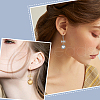 8 Pairs 4 Styles Blank Dome Bowknot with Flat Round Dangle Earrings EJEW-AB00005-6