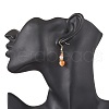 Round Natural Carnelian & Malaysia Jade & Cat Eye Beaded Necklace & Bracelet & Dangle Earring Sets SJEW-JS01331-5
