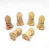 Carved Undyed BoxNatural Wood Beads WOOD-T006-12-1