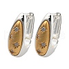 Two Tone Brass Micro Pave Clear Cubic Zirconia Hoop Earrings EJEW-U055-25B-GS-2
