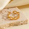 304 Stainless Steel Criss Cross Open Cuff Rings RJEW-M072-14G-1