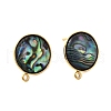 304 Stainless Steel Pave Natural Paua Shell Stud Earring Findings STAS-Z125-10G-2