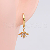Elegant 925 Sterling Silver Star Hoop Earrings DE4075-1-4