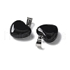 Natural Black Agate Pendants X-G-I311-A16-01-2