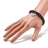 Natural Obsidian & Mixed Stone Round Beads Stretch Bracelet BJEW-JB07060-5