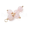 Natural Rose Quartz Pendants PALLOY-JF02885-03-4