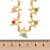 Bohemian 304 Stainless Steel & Dyed Colorful Synthetic Turquois Link Chain Necklaces for Women NJEW-M100-02G-03-3