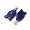 Natural Lapis Lazuli & Synthetic Turquoise Carved Pendants G-Z084-01G-09-3